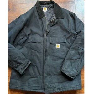 Carhartt Work Duck Chore Quilted Lined Winter Jacket Mens Sz XL